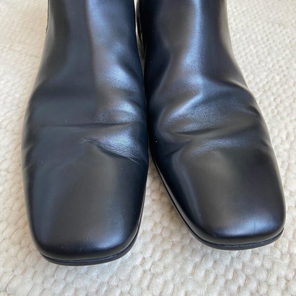 Mens Prada Black Leather boots Size 8 square toe